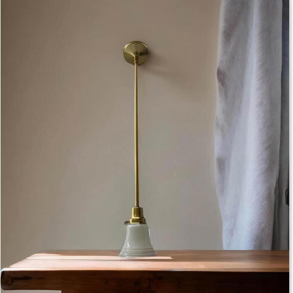 Rejuvenation Eastmoreland 2 1/4” pendant with milk glass bell shade